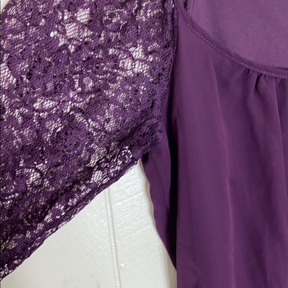 Speechless Plum Lace-Sleeved Dress - Picture 2 of 7